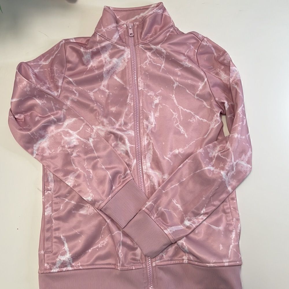 Ideology zip up jacket. Size Medium. Pink Marble Print. - Picture 5 of 5